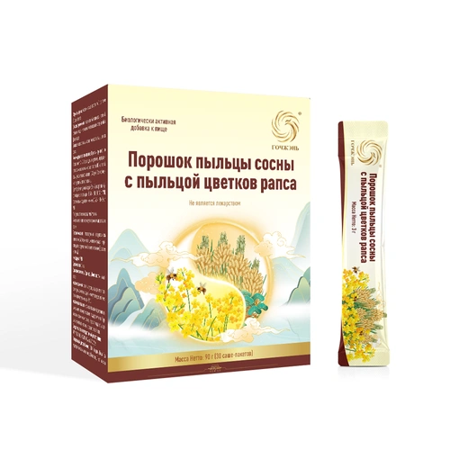 Порошок пыльцы сосны с пыльцой цветков рапса